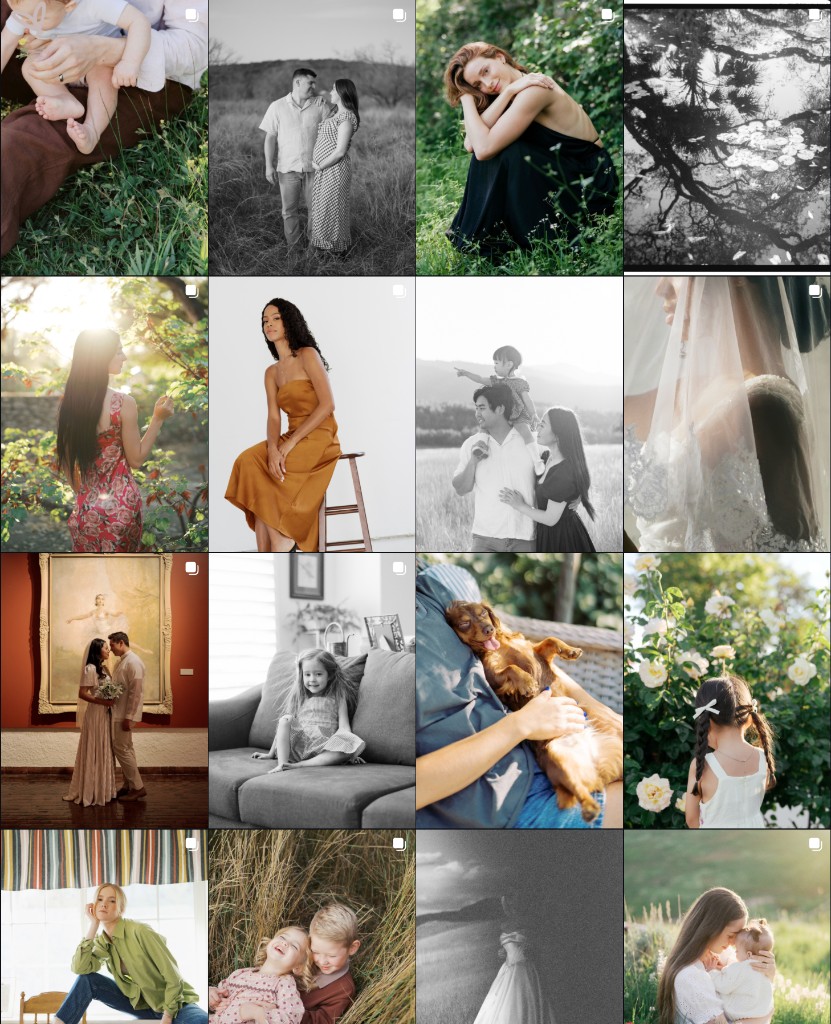 Portfolio collage of maternity, family, and lifestyle photography