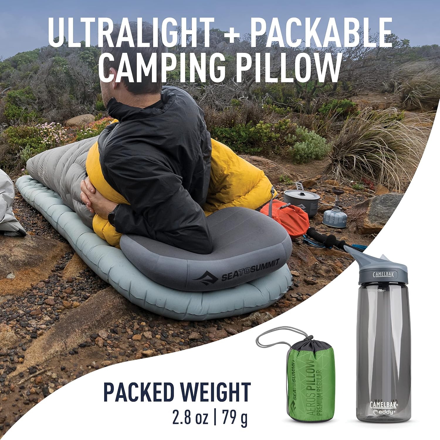 Sea to Summit Travel Pillow packed for travel